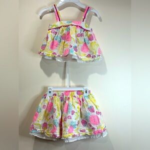 Cynthia Rowley Vibrant Fruit Print Kids Skirt Set